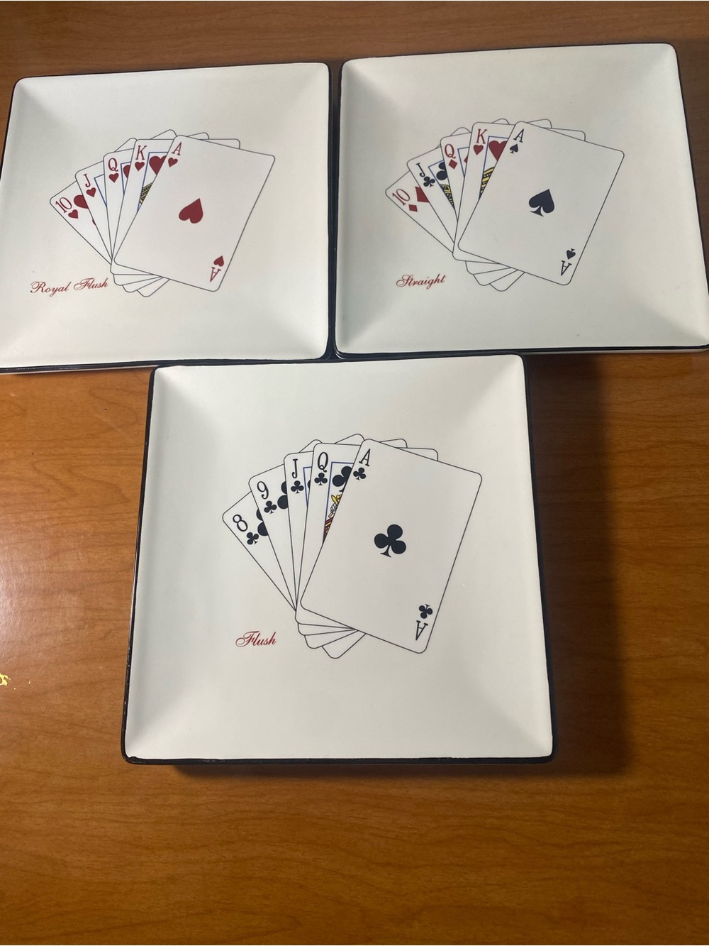 Card Hand Ceramic Trinket Dish - White Playing Card Design